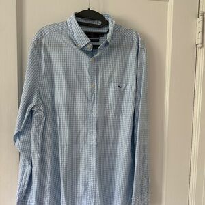Vineyard Vines Classic Fit Tucker Blue and White Check; Men’s M Shirt